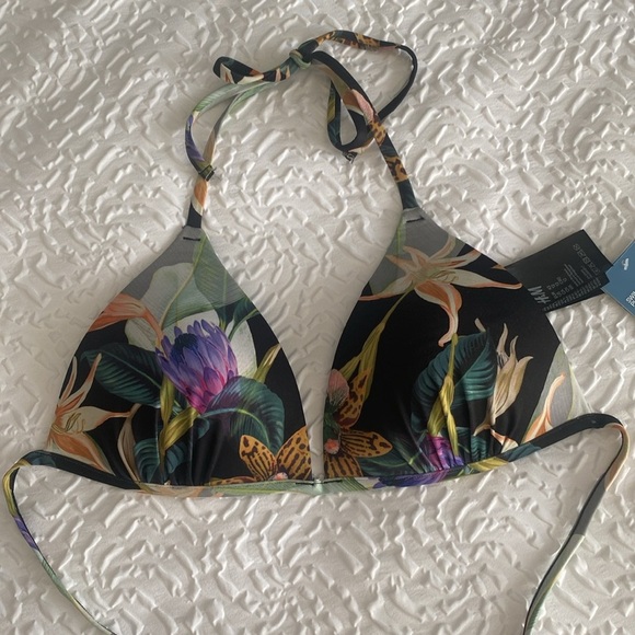 NWT H&M padded tropical print bikini top size 12 (Large) - Picture 6 of 10